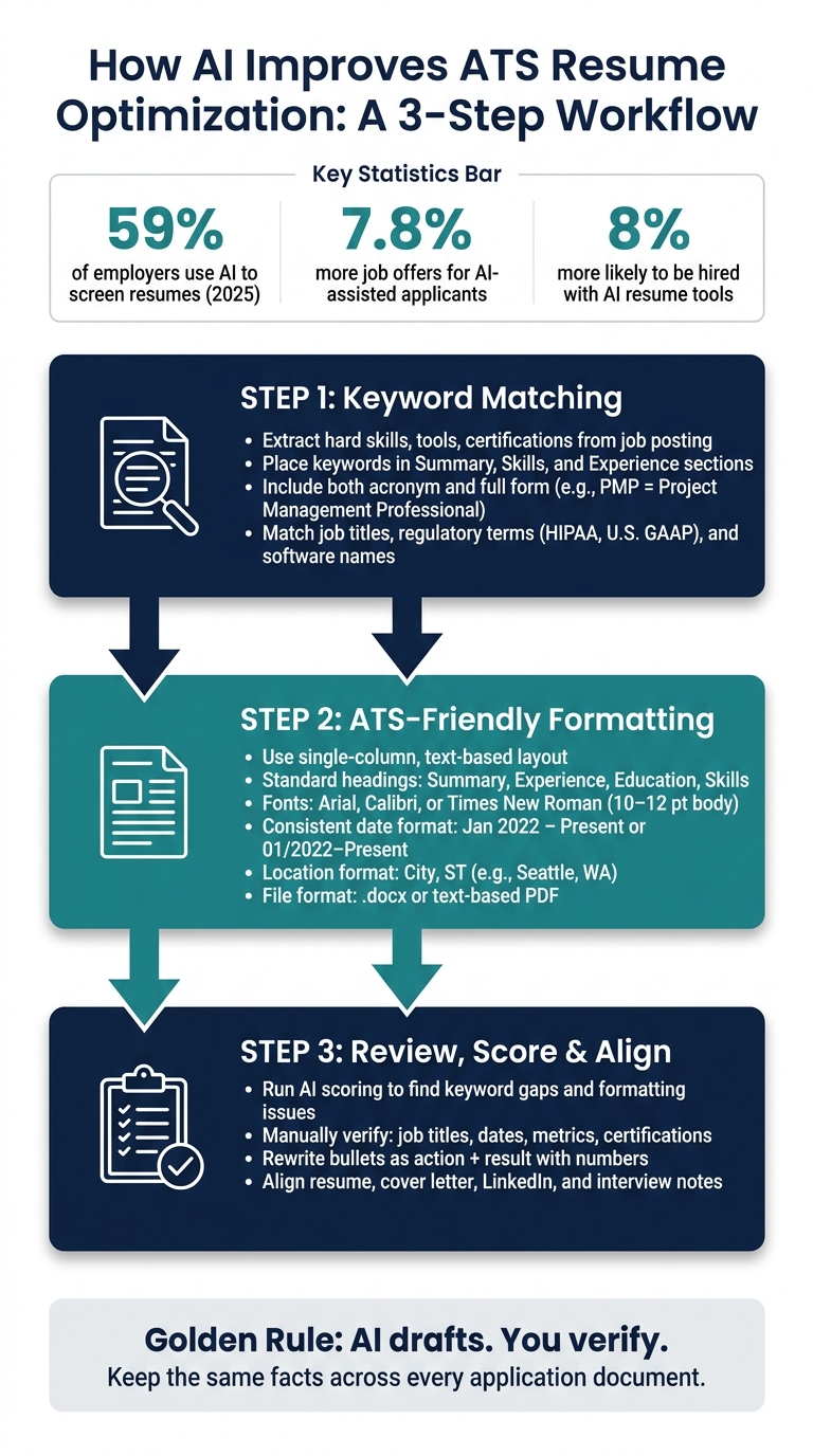 AI-Powered ATS Resume Optimization: 3-Step Workflow