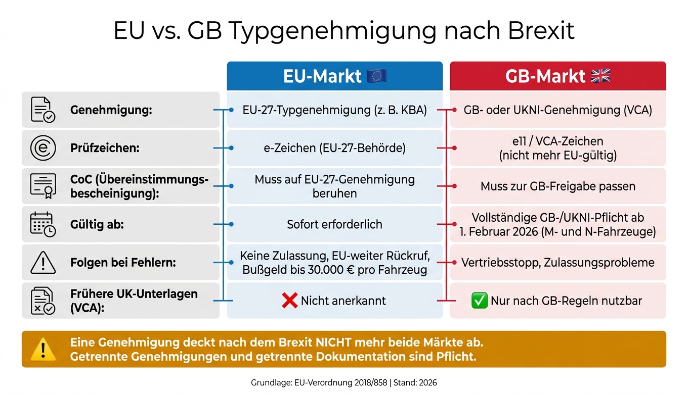 EU vs. GB Typgenehmigung nach Brexit: Was Hersteller wissen müssen