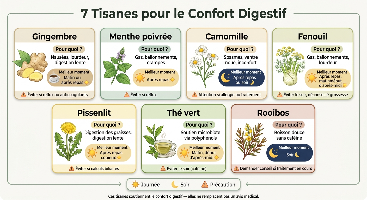 7 Tisanes Digestives : Bienfaits, Moments et Précautions