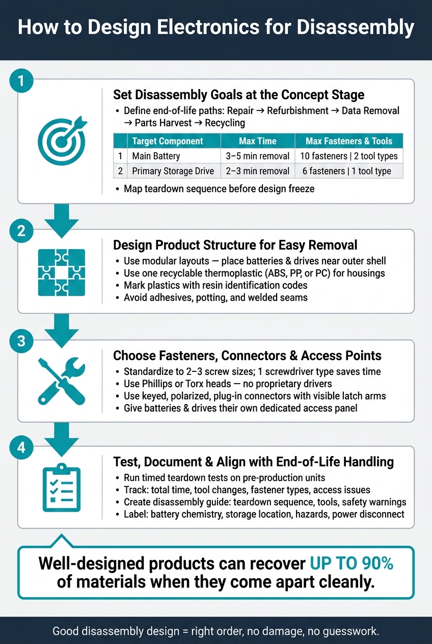 How to Design Electronics for Disassembly: 4-Step Process