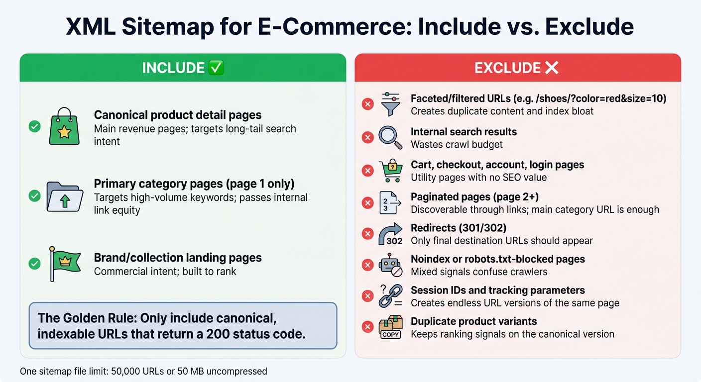 XML Sitemap: What to Include vs. Exclude for E-Commerce Sites