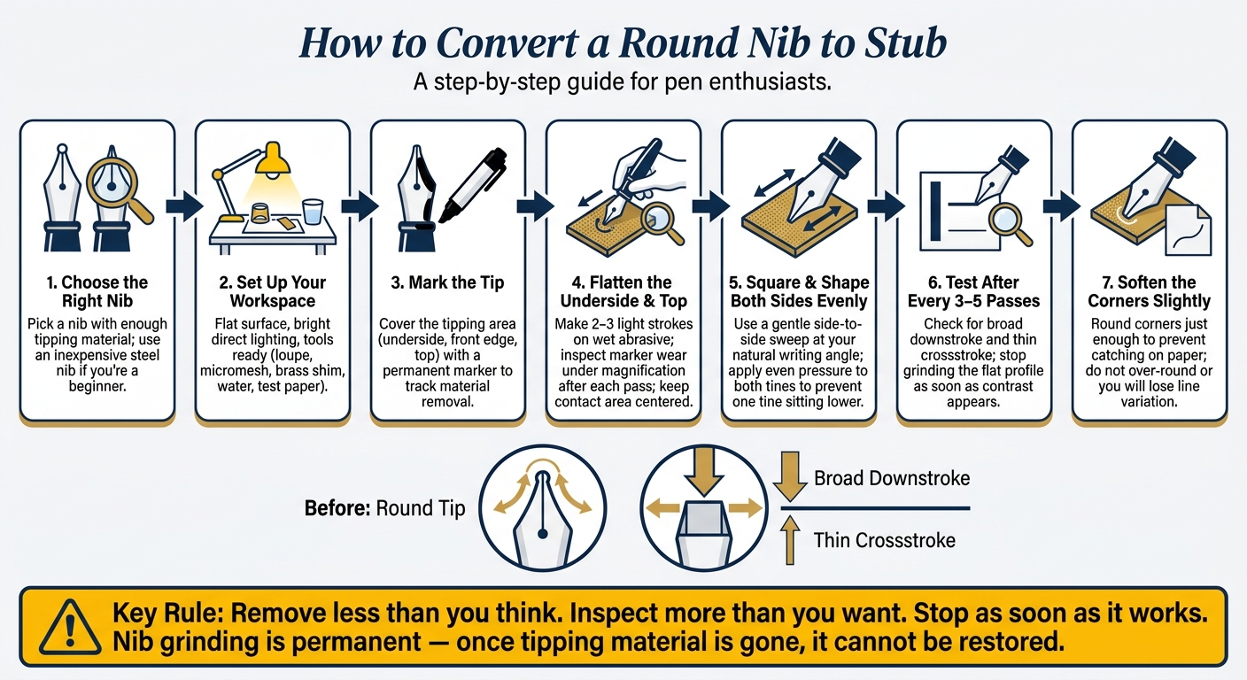 How to Convert a Round Nib to Stub: Step-by-Step Guide