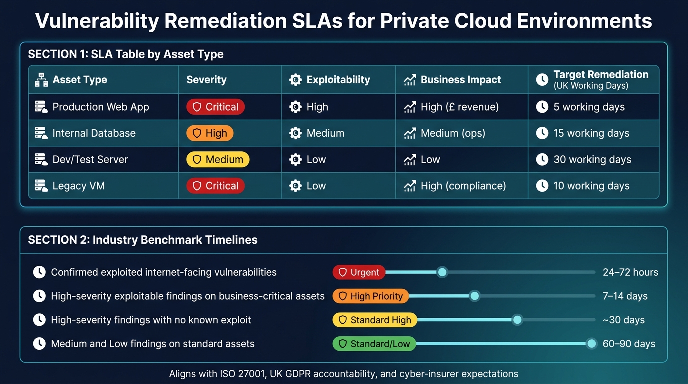 Vulnerability Remediation SLAs for Private Cloud: Severity &amp; Asset Type Guide
