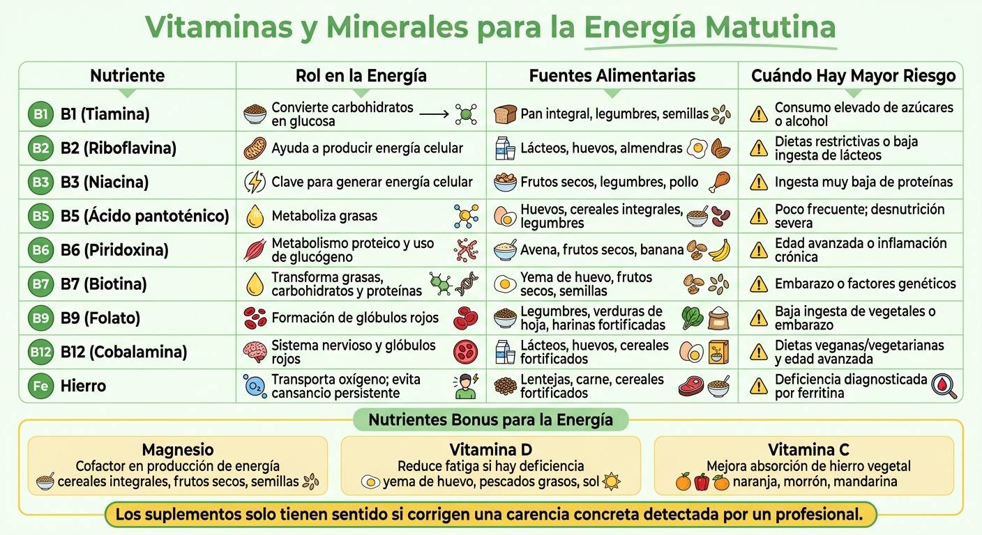 Vitaminas y Minerales para la Energía Matutina: Guía Rápida
