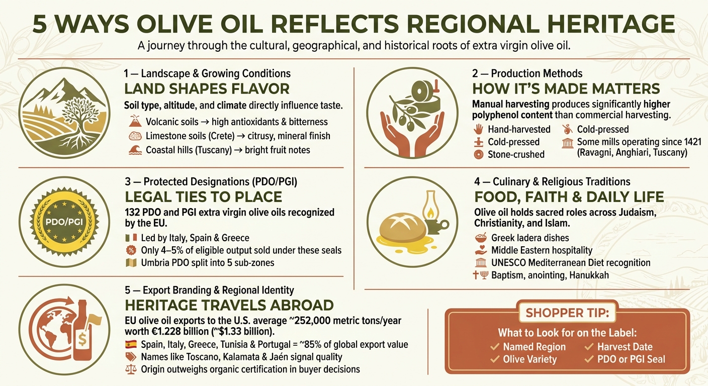 5 Ways Olive Oil Reflects Regional Heritage: A Visual Guide