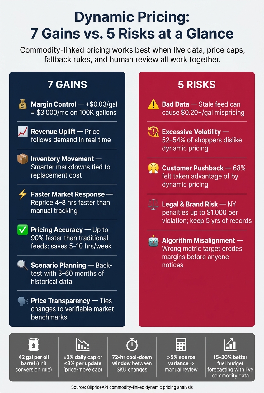 Dynamic Pricing: 7 Gains vs. 5 Risks at a Glance