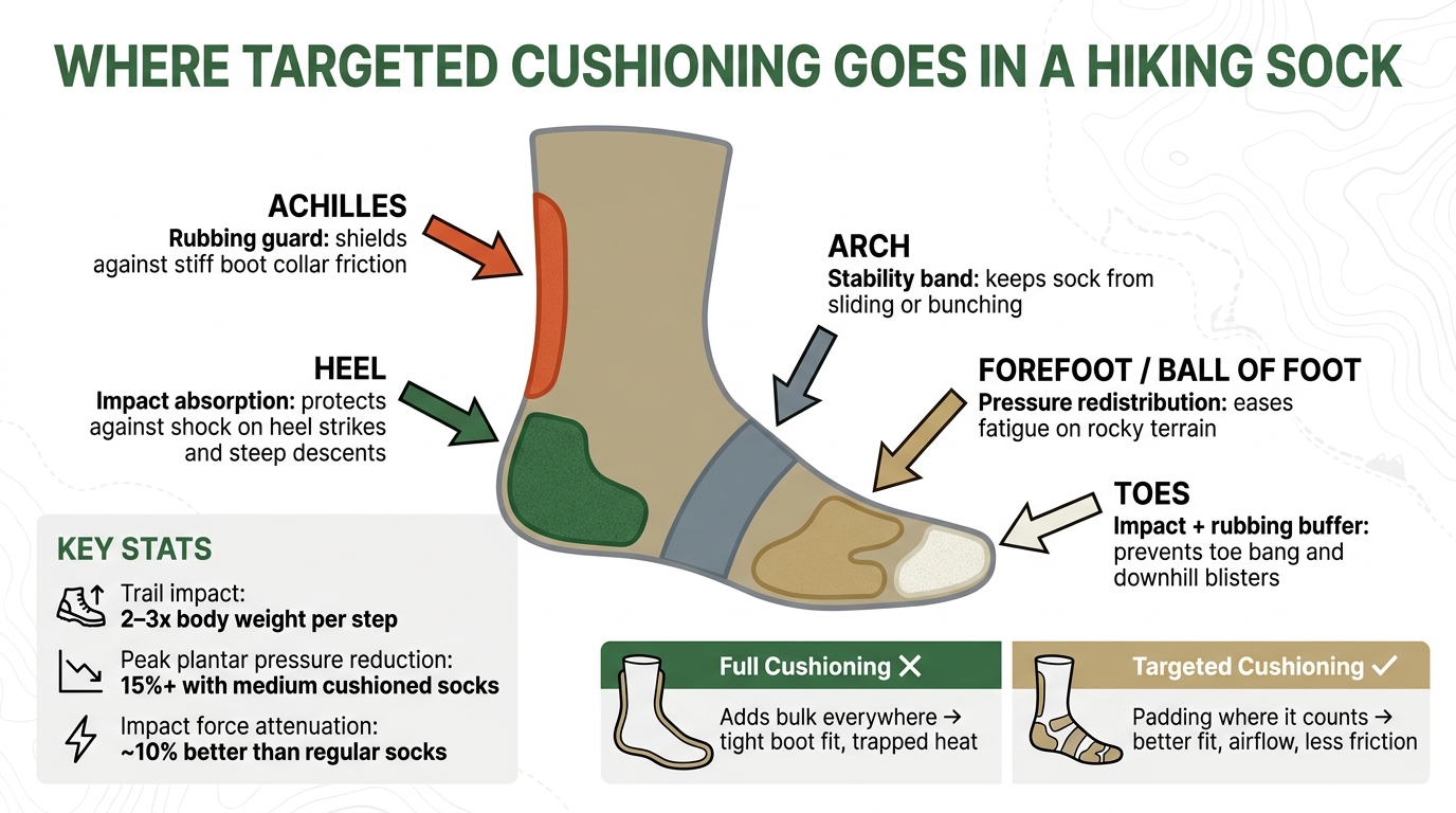 Targeted vs. Full Cushioning: Hiking Sock Zone Guide