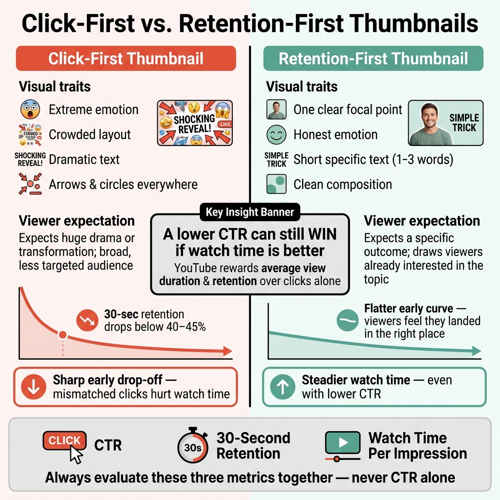 Click-First vs. Retention-First Thumbnails: What Actually Wins on YouTube