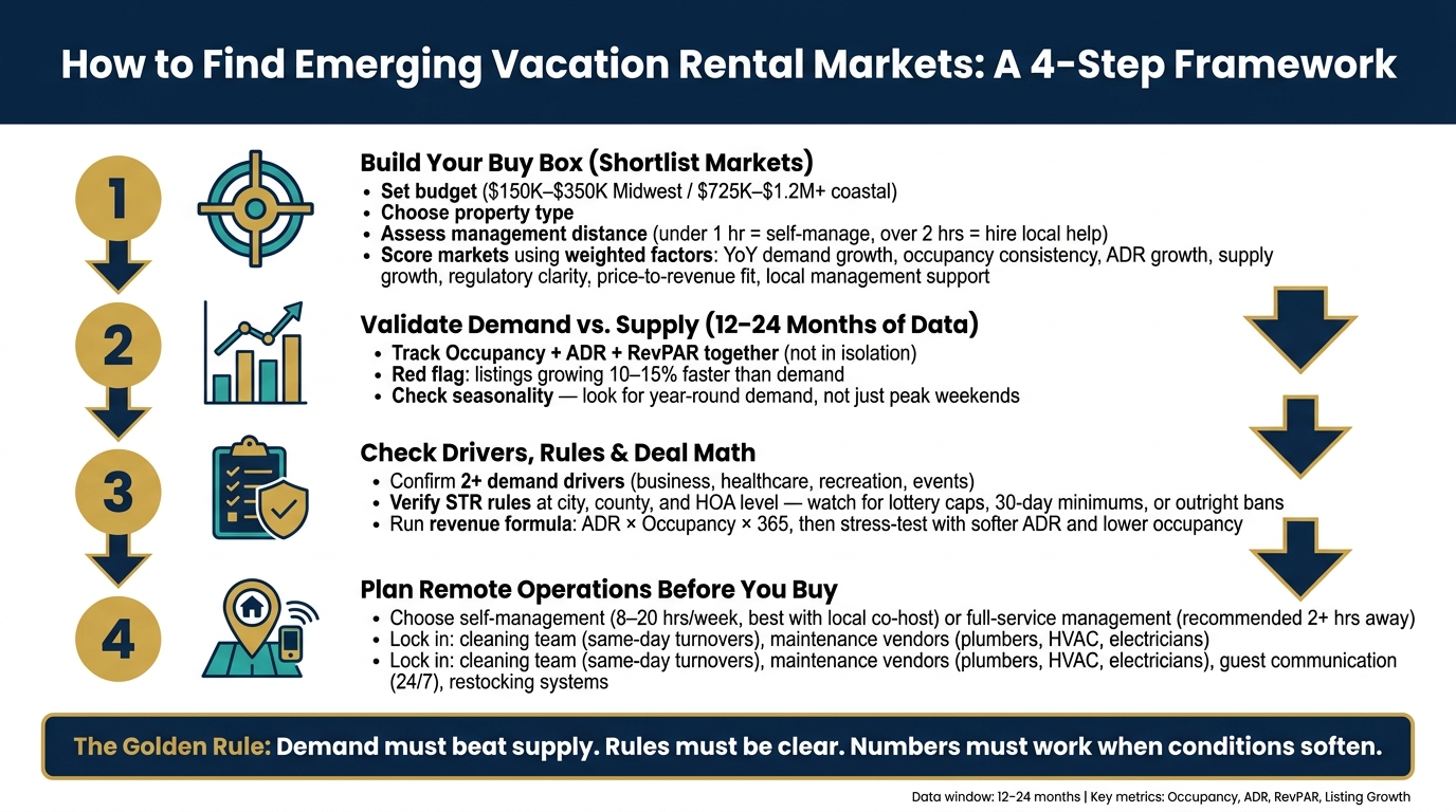How to Find Emerging Vacation Rental Markets: 4-Step Framework
