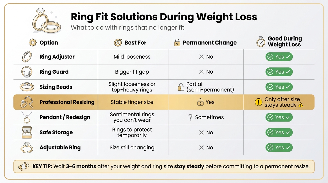 Ring Fit Solutions During Weight Loss: Quick Comparison Guide