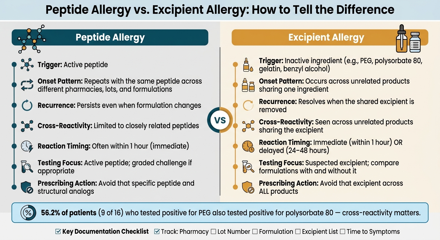 Peptide Allergy vs Excipient Allergy: Key Differences at a Glance