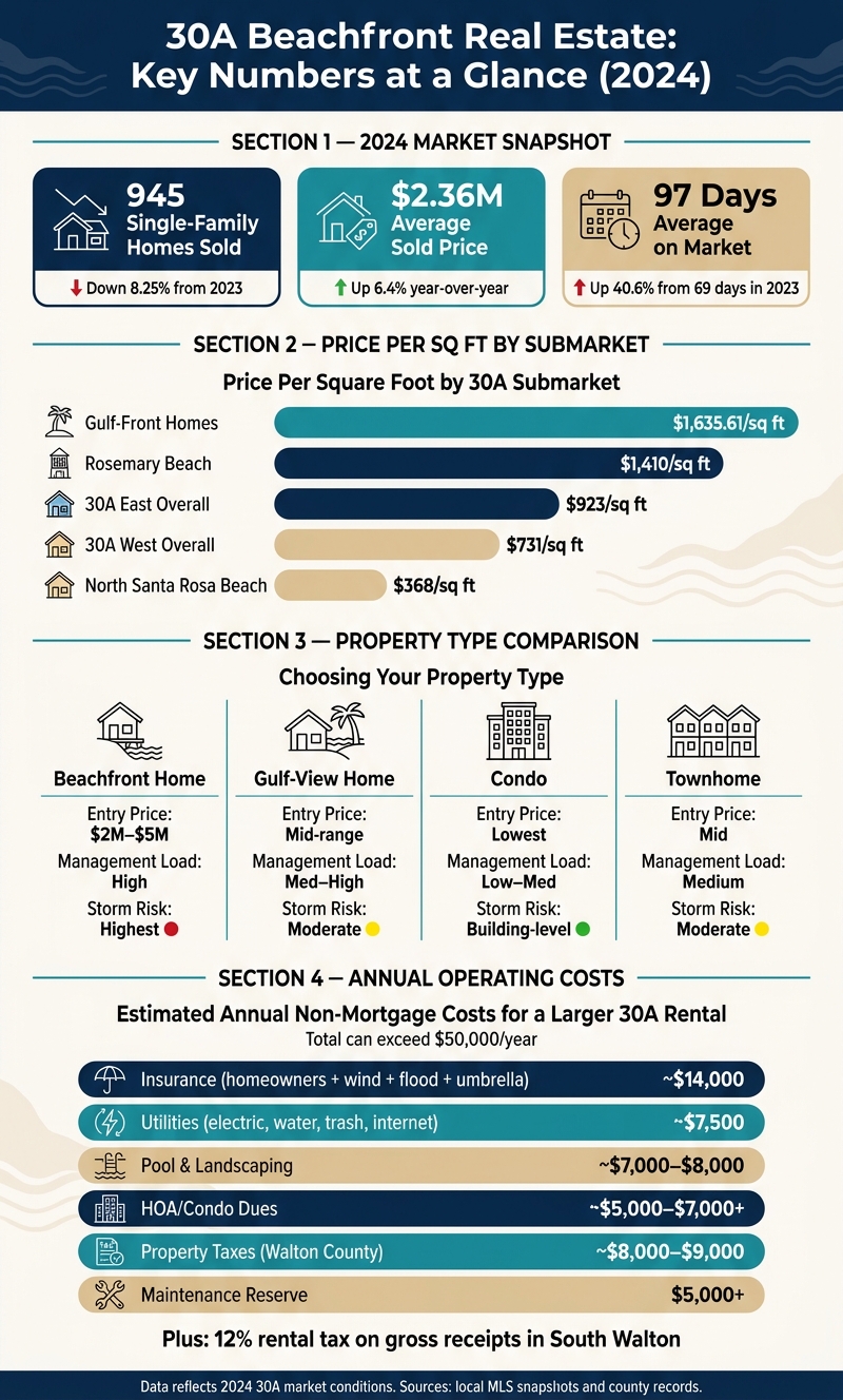 30A Beachfront Real Estate: Property Types & Market Snapshot 2024