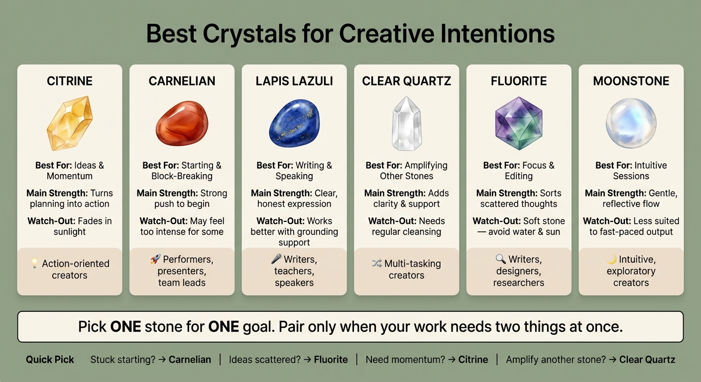 Best Crystals for Creativity: Quick Comparison Guide