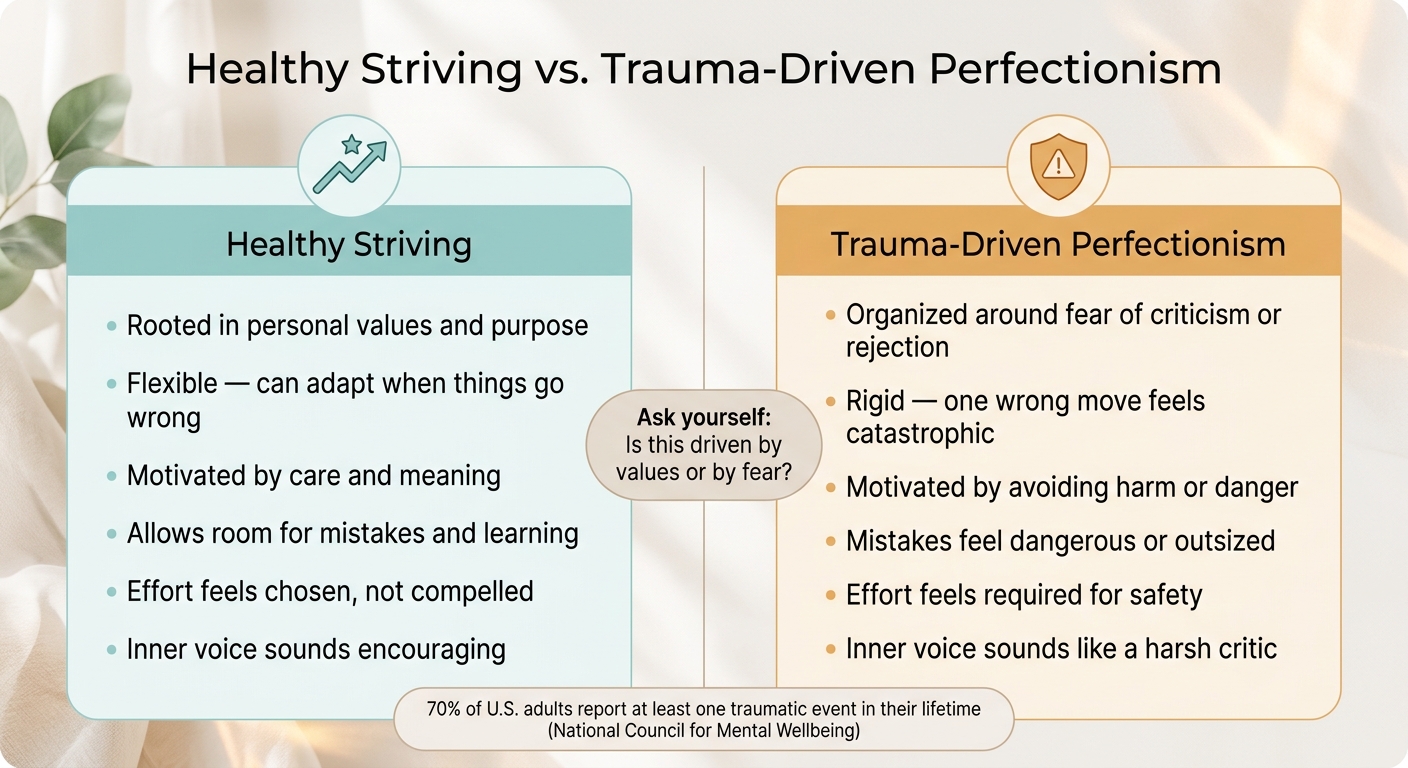 Healthy Striving vs. Trauma-Driven Perfectionism: Key Differences