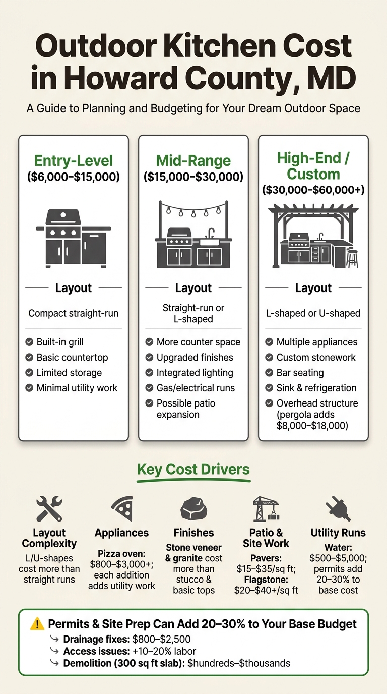Outdoor Kitchen Cost by Tier – Howard County, MD