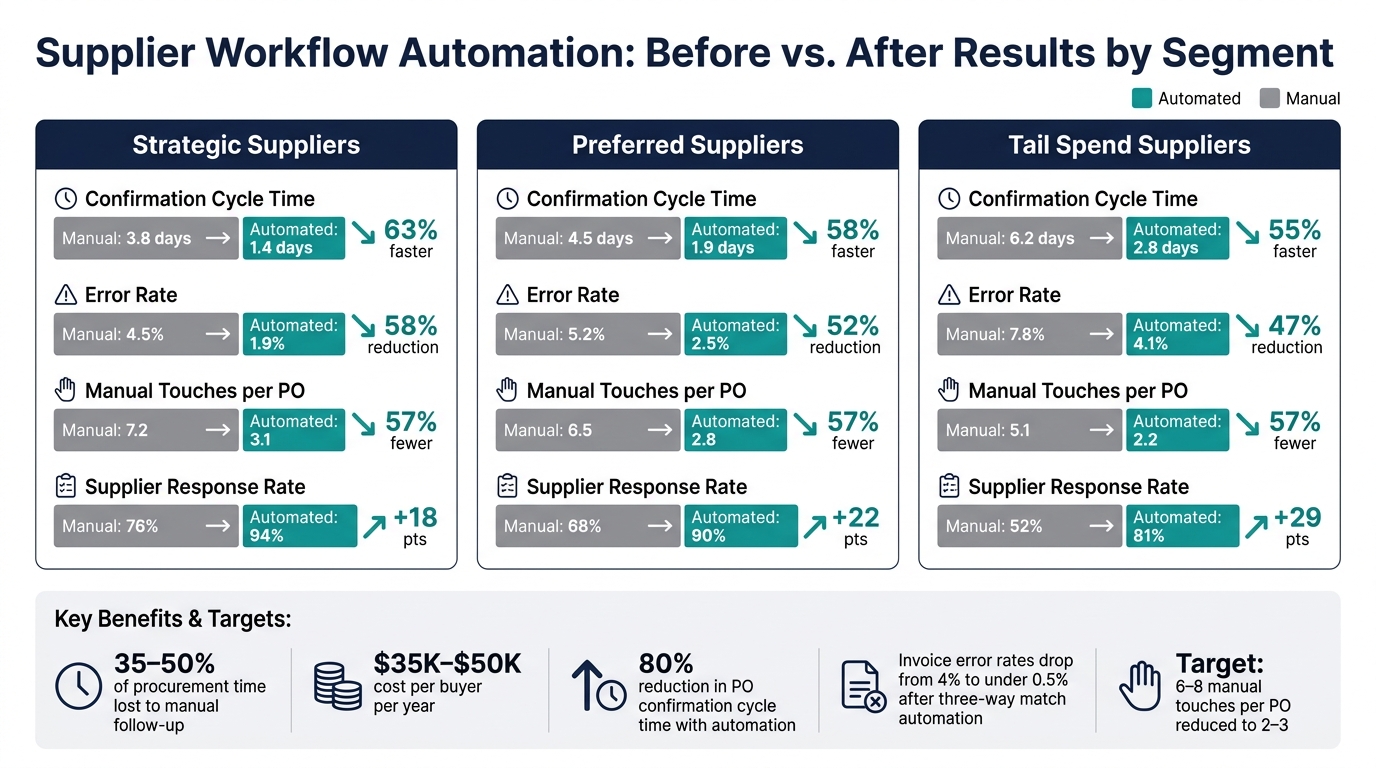 Supplier Workflow Automation: Before vs. After Results by Segment