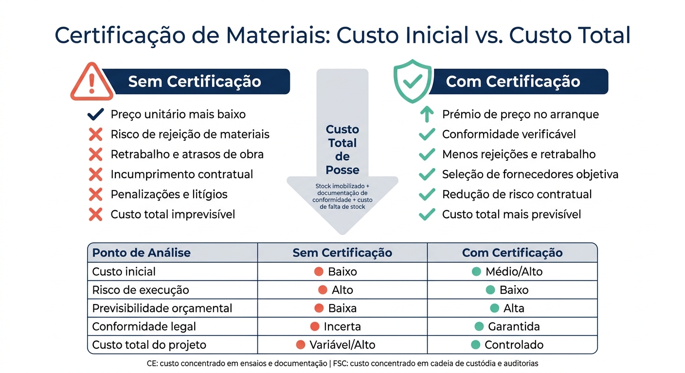 Custo de Certificação: Curto Prazo vs. Custo Total do Projeto