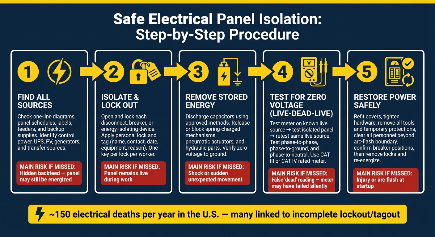 Electrical Panel Safe Isolation: Step-by-Step Lockout/Tagout Procedure