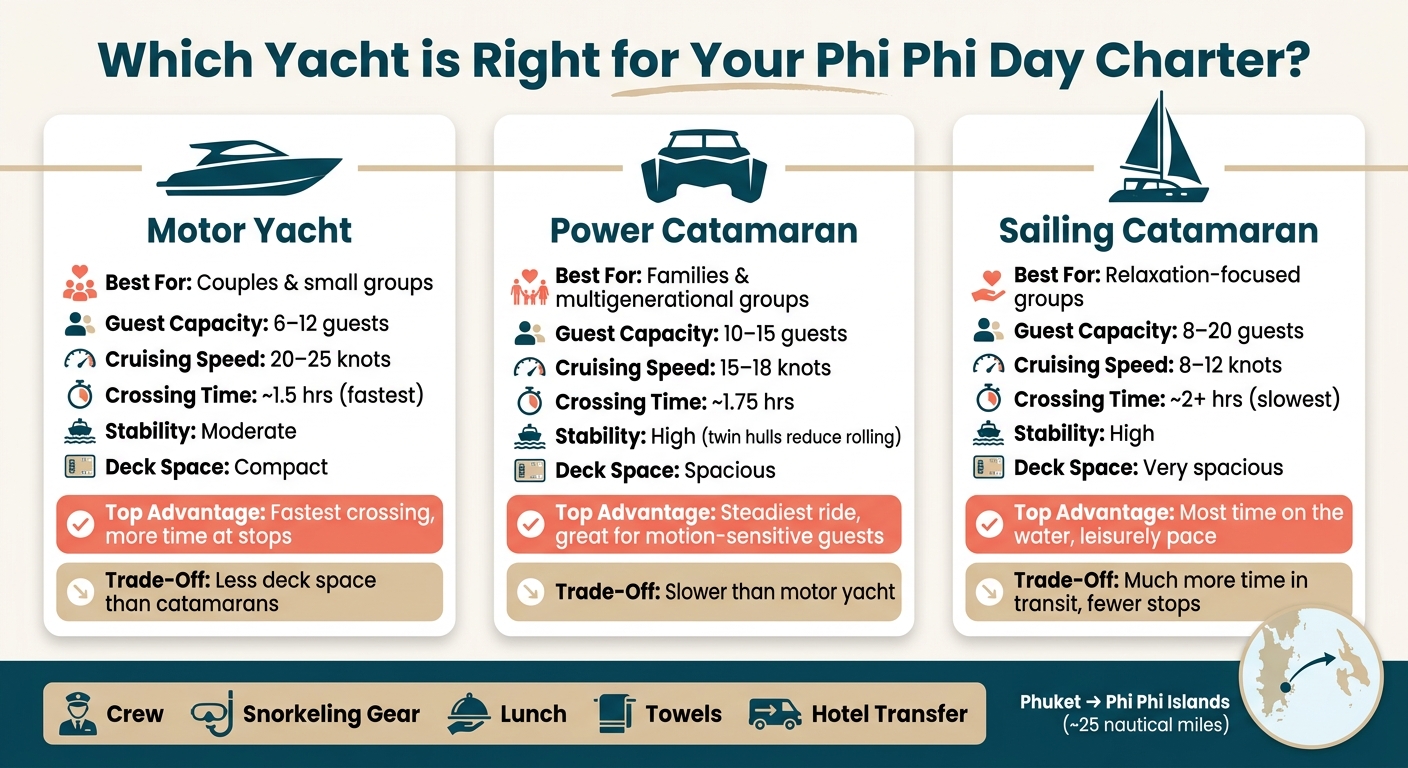 Phi Phi Island Yacht Types Compared: Motor Yacht vs Catamaran