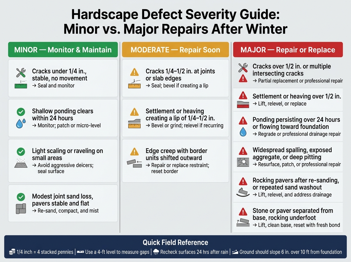 Hardscape Defect Severity Guide: Minor vs. Major Repairs After Winter