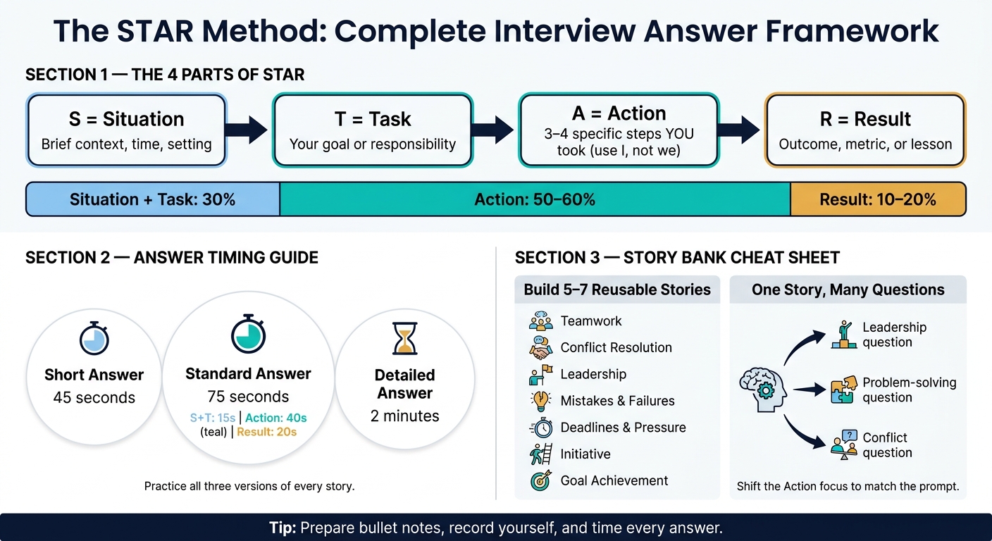STAR Method Framework: Structure, Timing & Story Bank Guide
