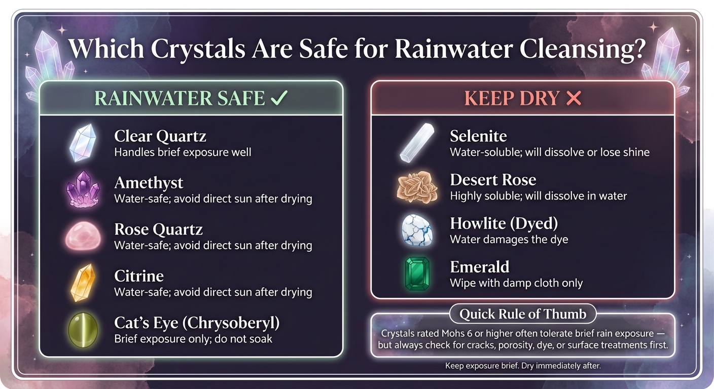 Which Crystals Are Safe for Rainwater Cleansing?