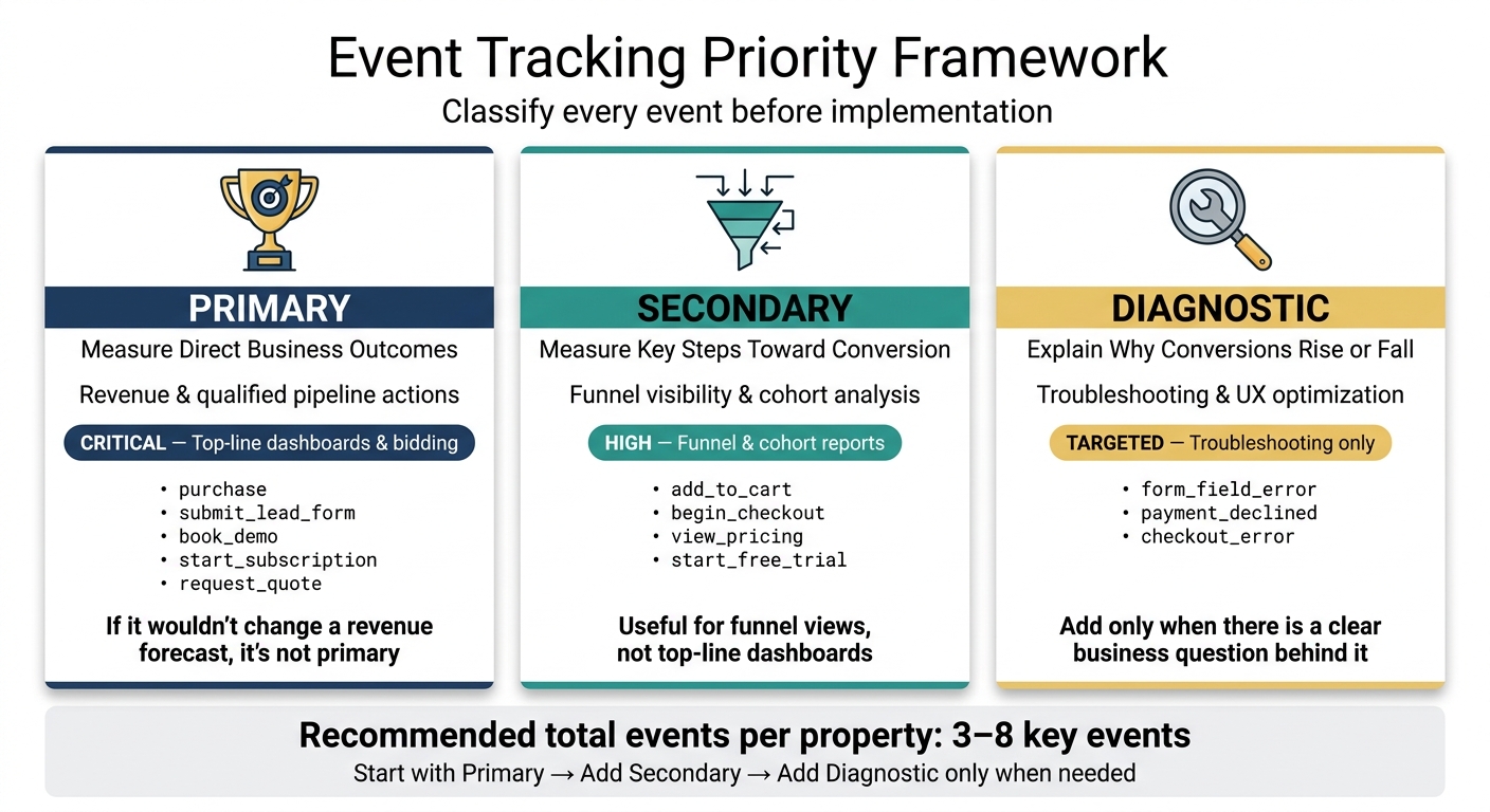 Event Tracking Types: Primary vs Secondary vs Diagnostic