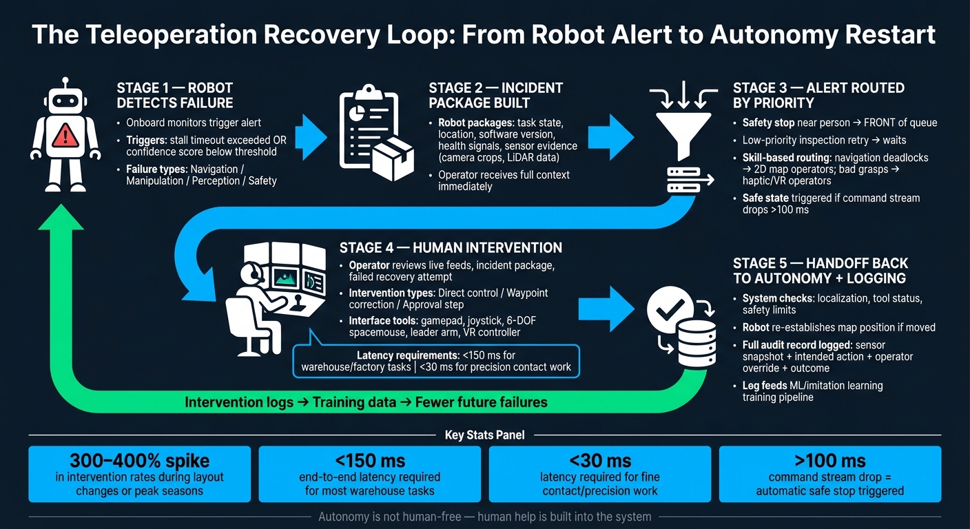 How Teleoperation Works: The Robot-to-Human Recovery Loop
