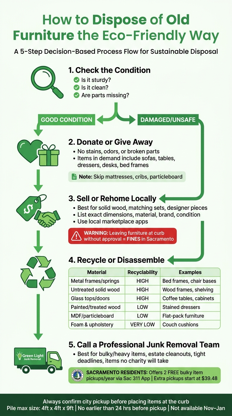 How to Dispose of Old Furniture Eco-Friendly: 5-Step Guide