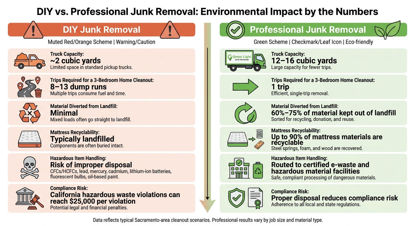 DIY vs. Professional Junk Removal: Environmental Impact by the Numbers