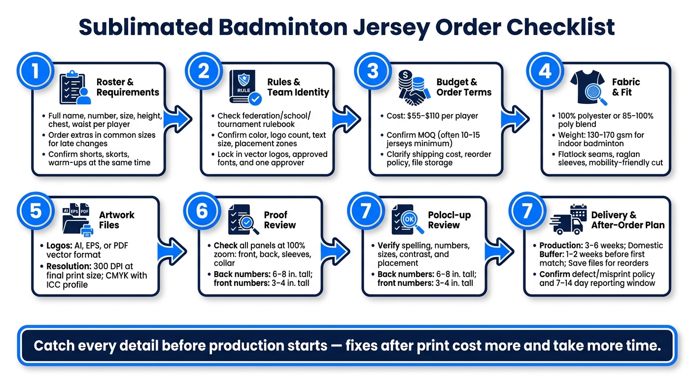 Sublimated Badminton Jersey Order Checklist: 7 Steps to a Perfect Uniform