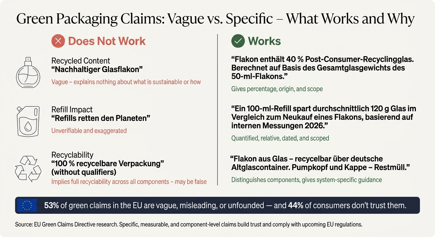 Green Packaging Claims: Vague vs. Specific – What Works and Why