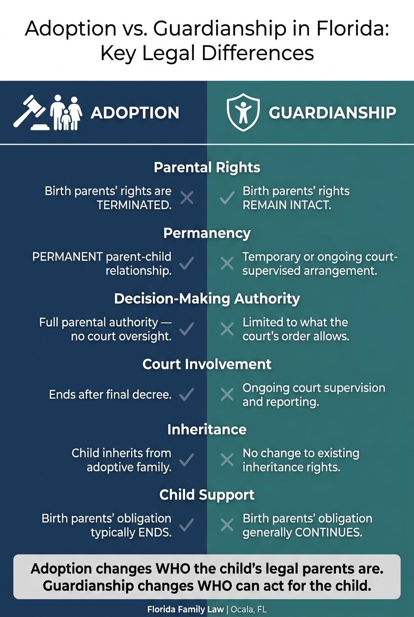 Adoption vs. Guardianship in Florida: Key Legal Differences