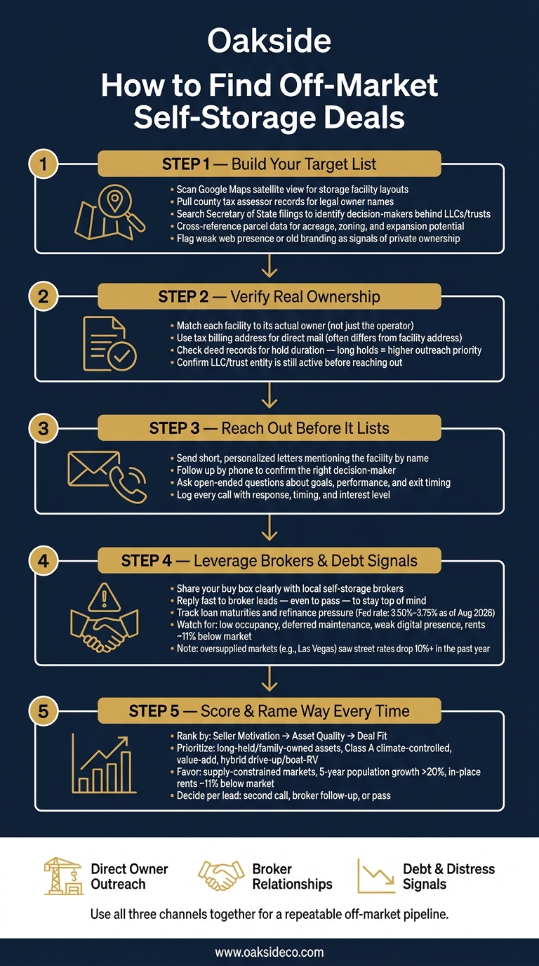 How to Find Off-Market Self-Storage Deals: Step-by-Step Process
