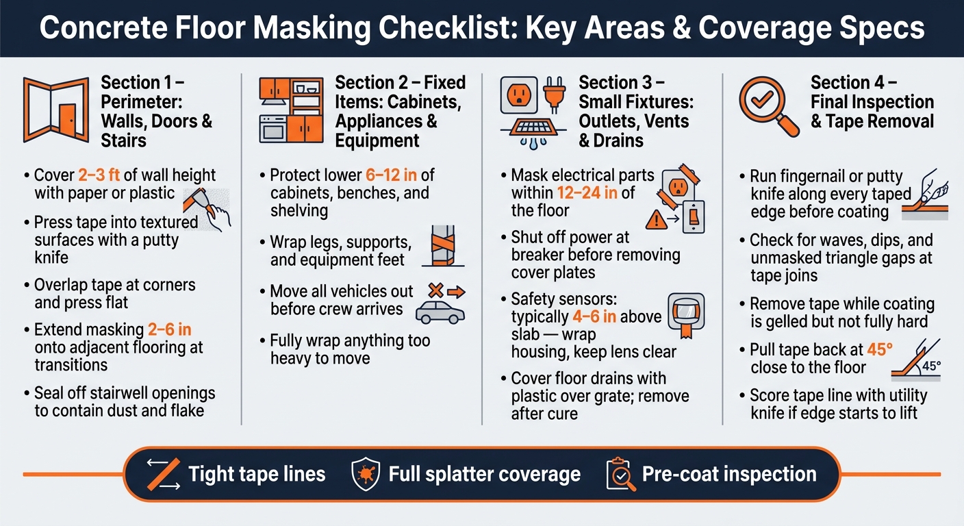 Concrete Floor Masking Checklist For Clean Edges 1 Concrete Floor Masking Checklist: Key Areas & Coverage Specs
