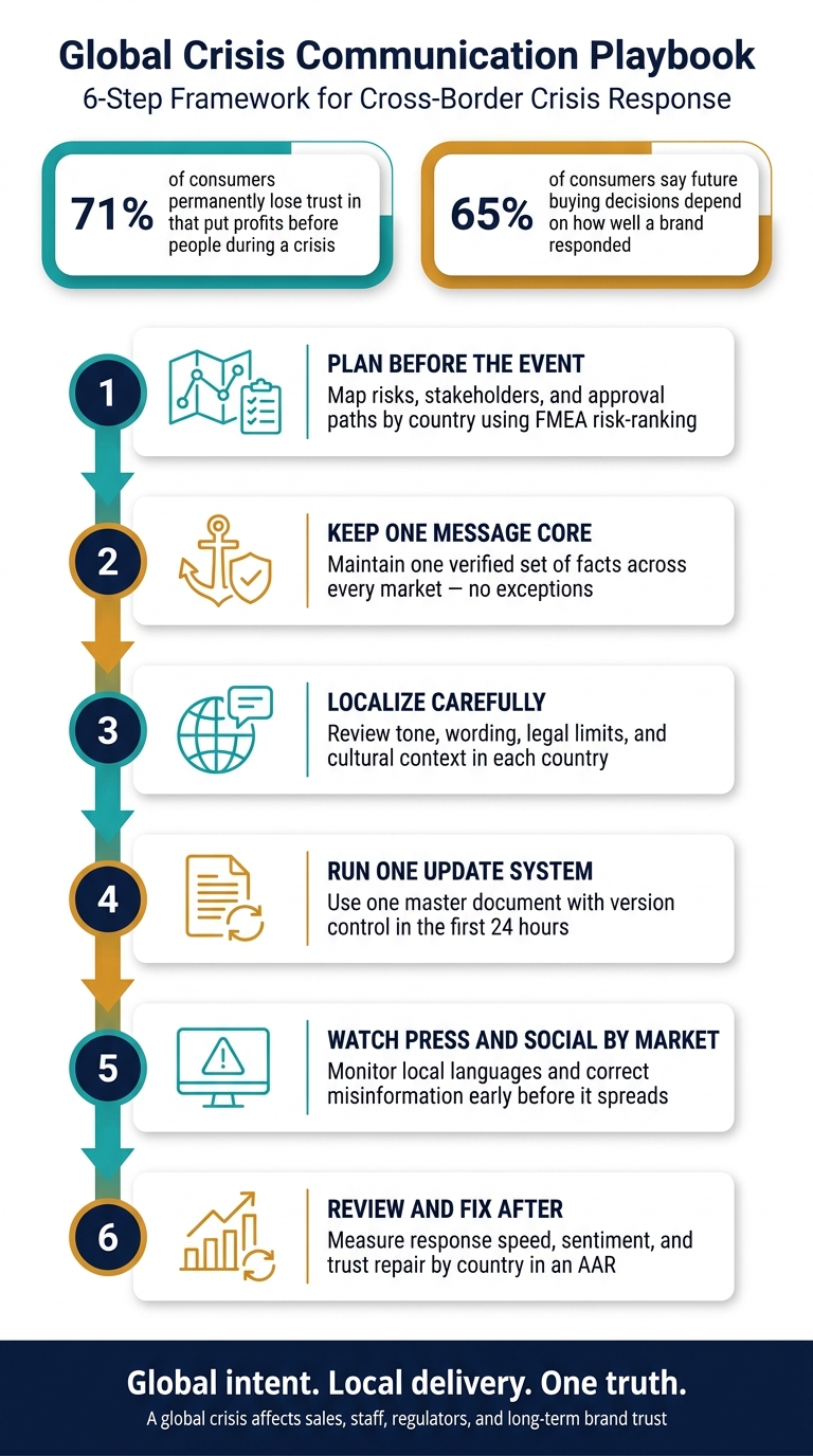 Global Crisis Communication Playbook: 6-Step Framework for Leaders