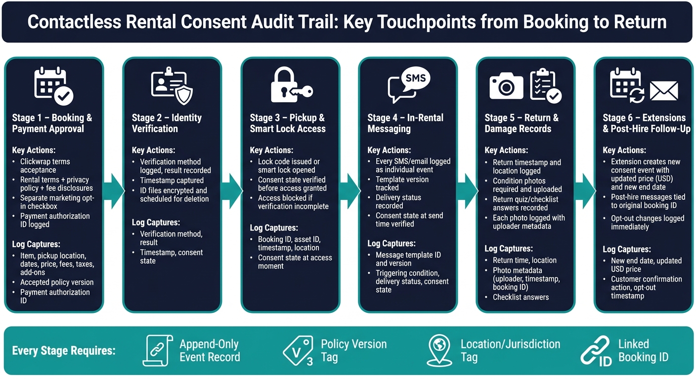 Contactless Rental Consent Audit Trail: Key Touchpoints from Booking to Return