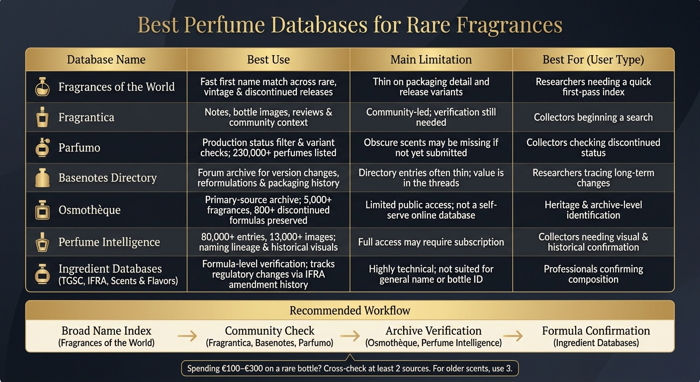 Best Perfume Databases for Rare Fragrances: Quick Comparison Guide