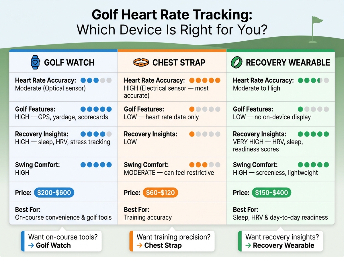 Golf Heart Rate Tracking: Device Comparison Guide