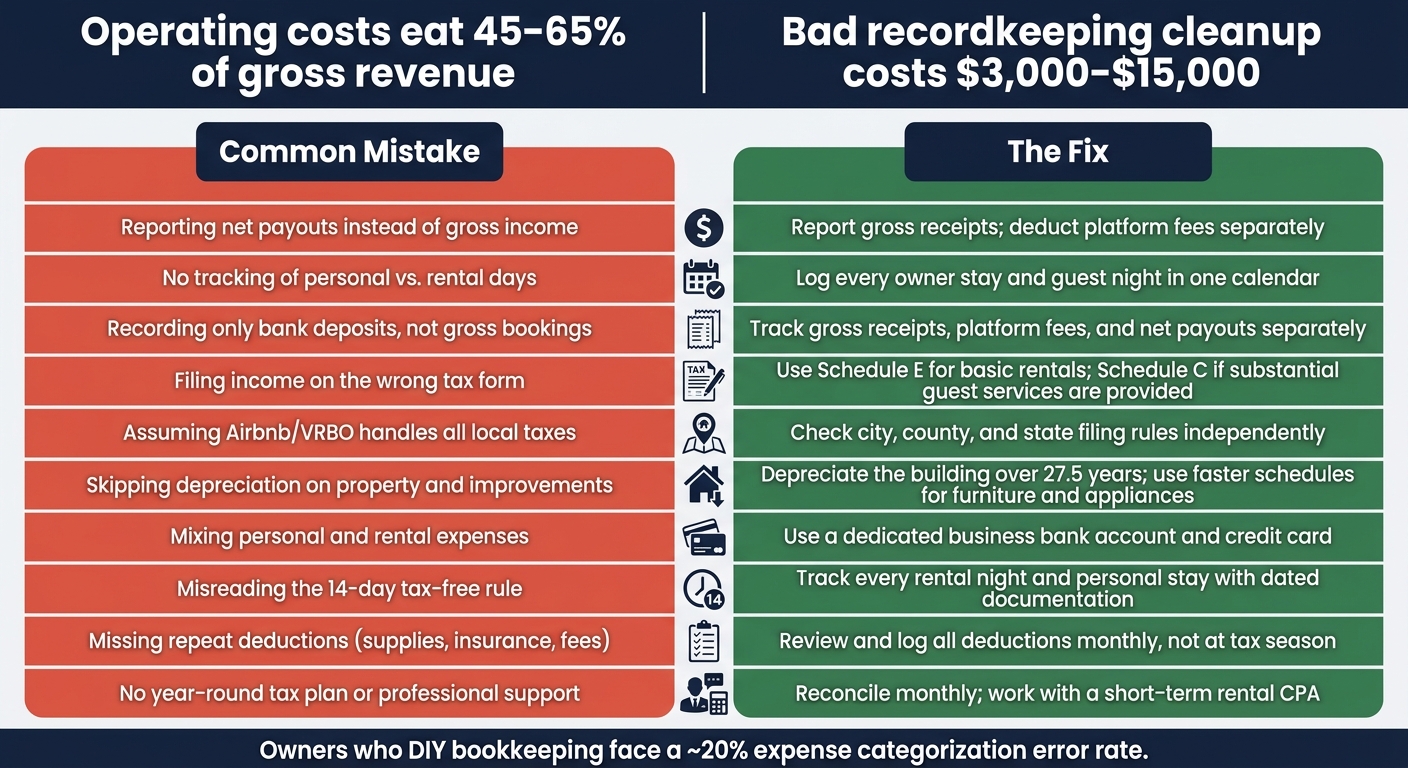 10 Vacation Rental Tax Mistakes: What Goes Wrong vs. What to Do Instead