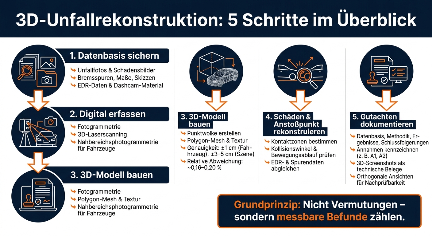 3D-Unfallrekonstruktion: 5 Schritte im Überblick