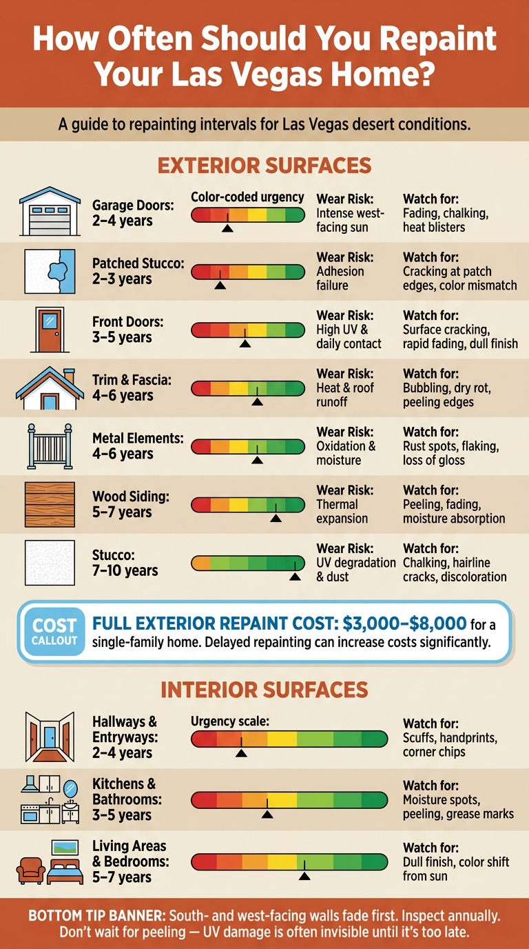 Las Vegas House Painting Schedule: Repaint Intervals by Surface Type