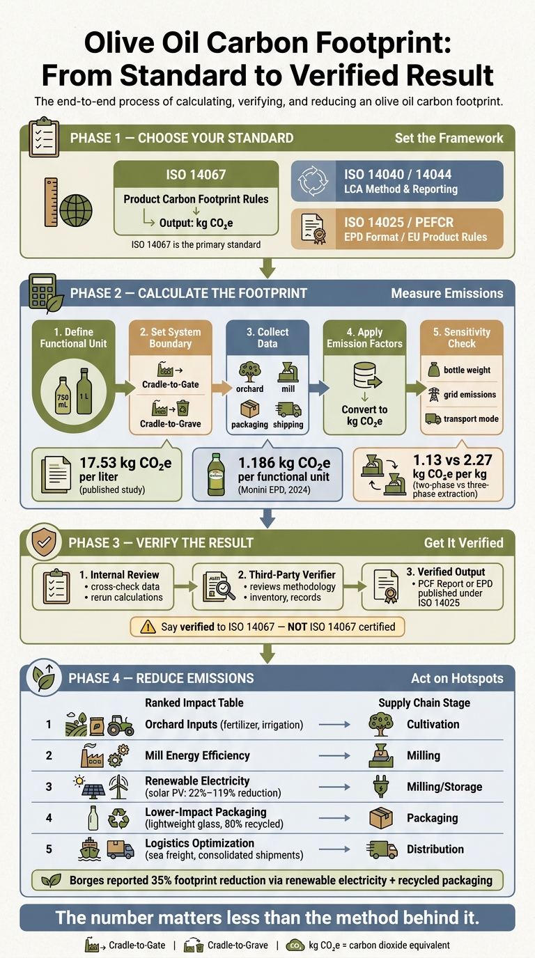 Olive Oil Carbon Footprint: From Standard to Verified Result