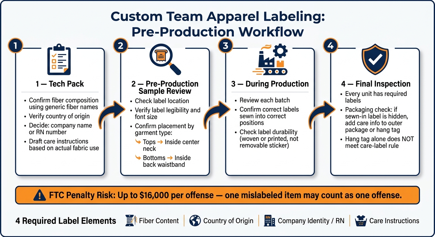 FTC Team Apparel Label Compliance: Pre-Production Checklist