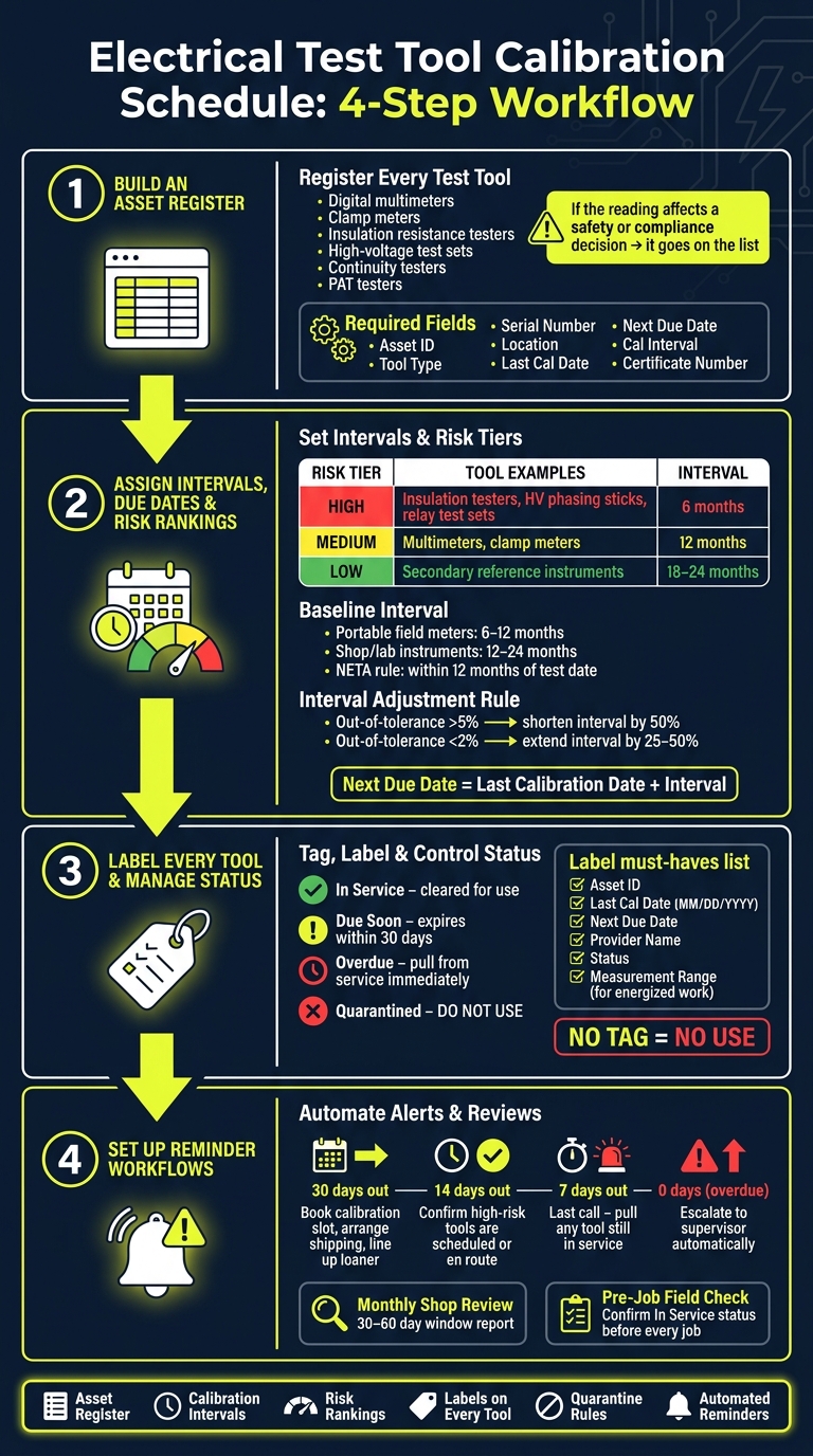 Electrical Test Tool Calibration Schedule: 4-Step Workflow
