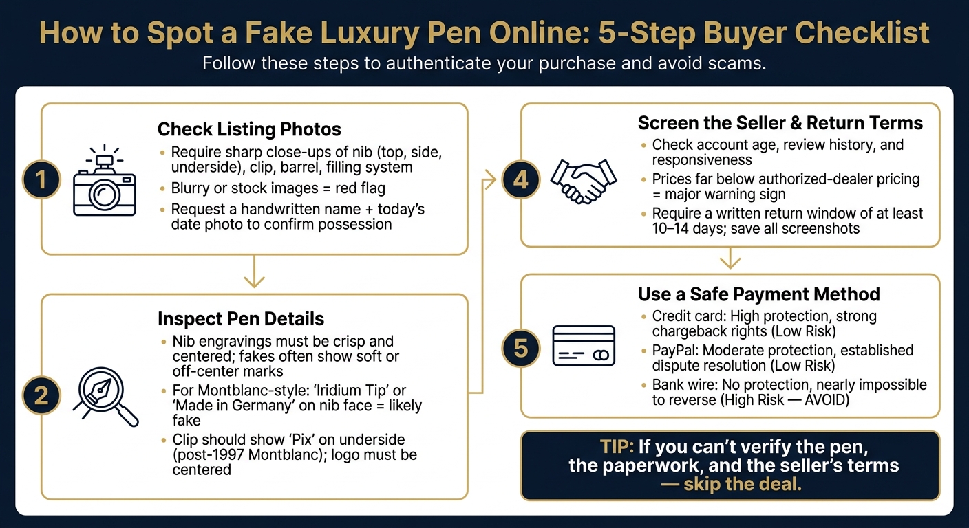 How to Spot a Fake Luxury Pen Online: 5-Step Buyer Checklist