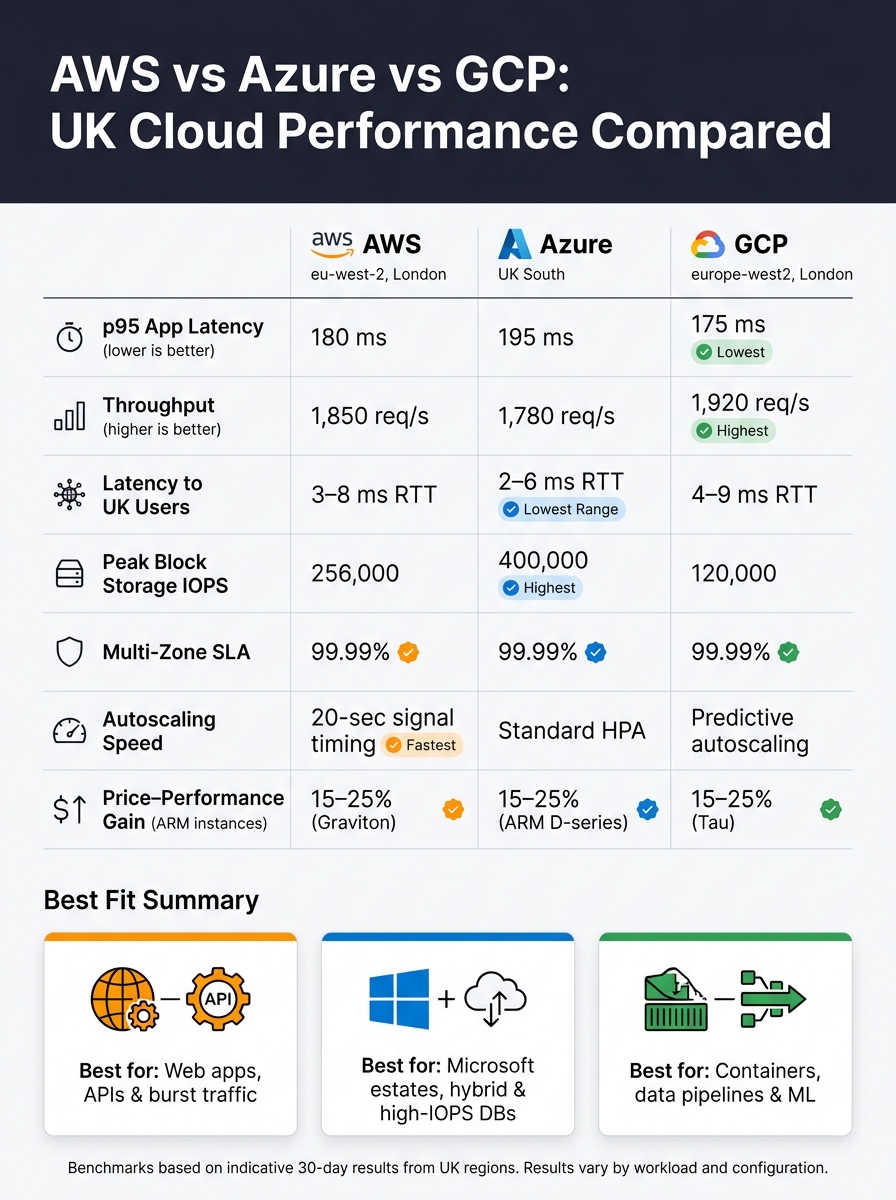 AWS vs Azure vs GCP: UK Performance &amp; Cost Compared (2024)