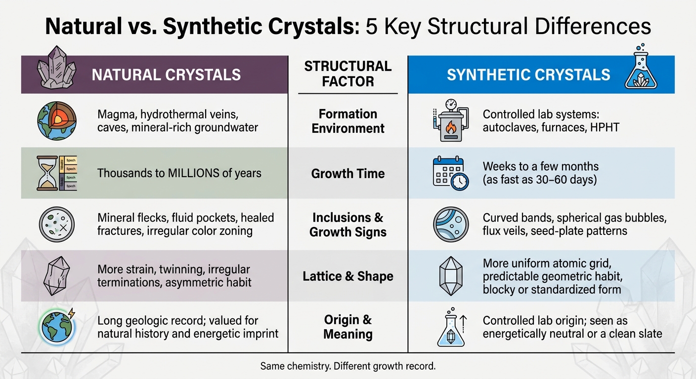Natural vs. Synthetic Crystals: 5 Key Structural Differences