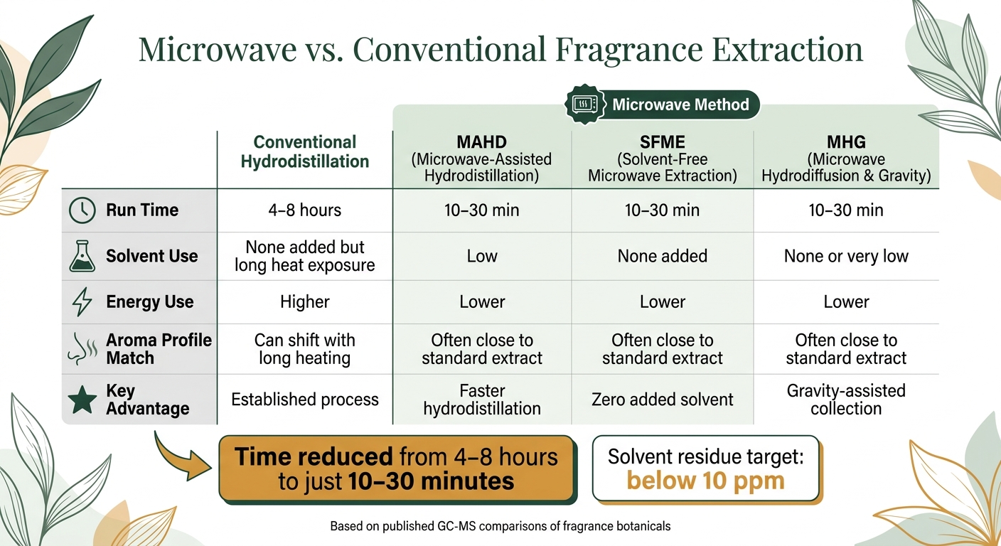 Microwave vs. Conventional Fragrance Extraction: Speed, Yield & Purity Compared