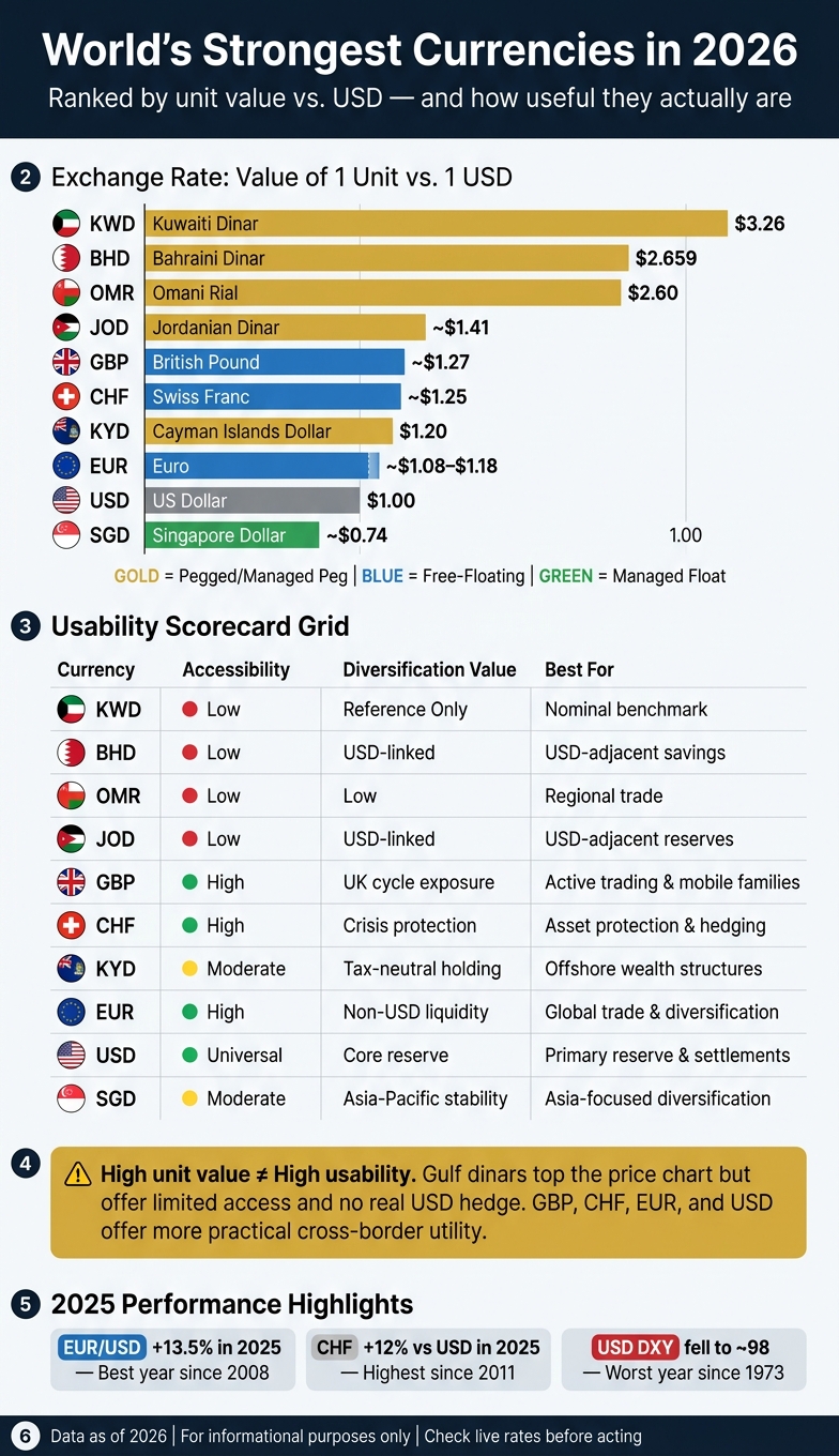 World's Strongest Currencies in 2026: Value vs. Usability
